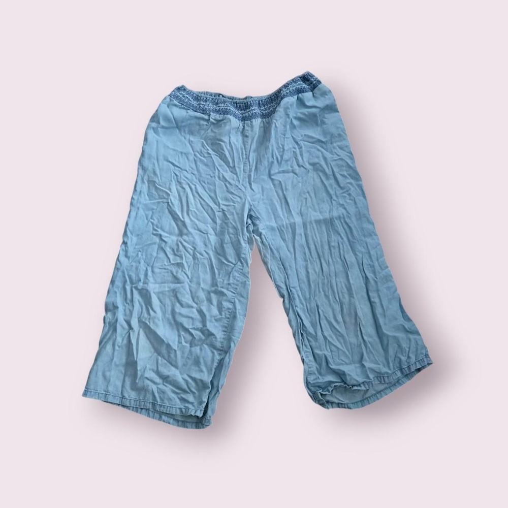 Igari shoujo layering pieces, denim stretch gaucho capris to wear under a dress